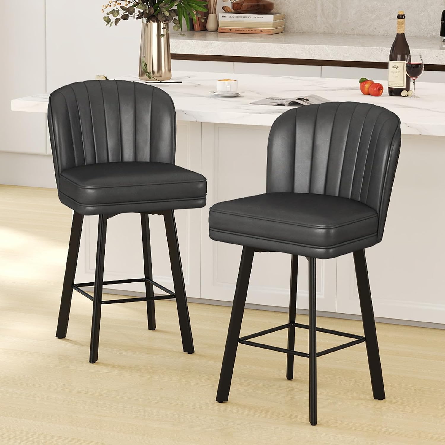 Furniture Leg Set - Modern Swivel Counter Height Bar Stools