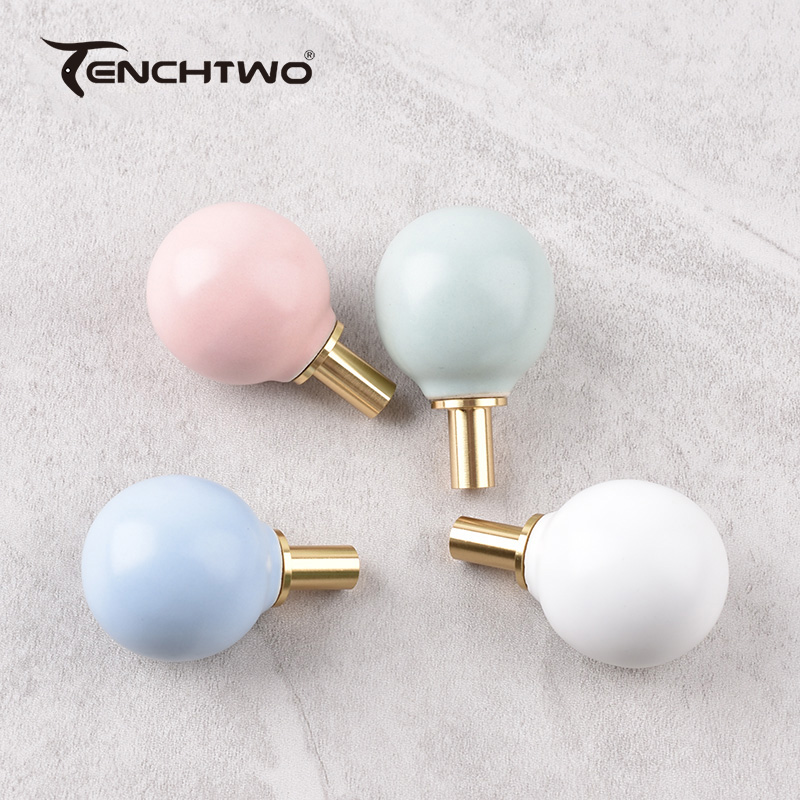 Round Ceramic Hook Clothes Han - Furniture Hardware Pulls ulasan dan harga