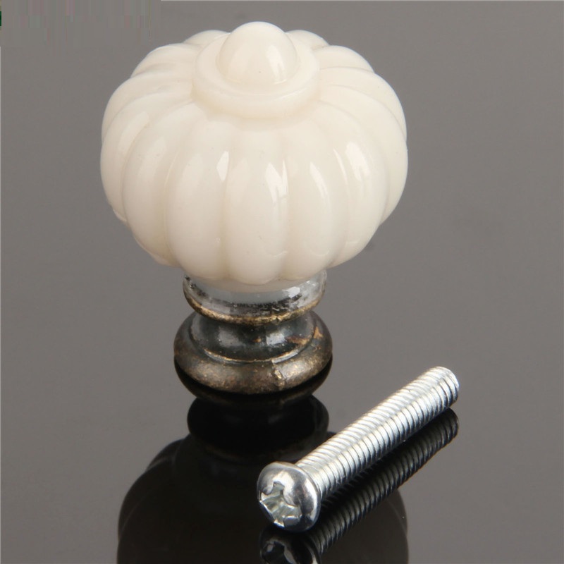 1Pc Acrylic Ivory White Pumpki - Furniture Hardware Pulls ulasan dan harga