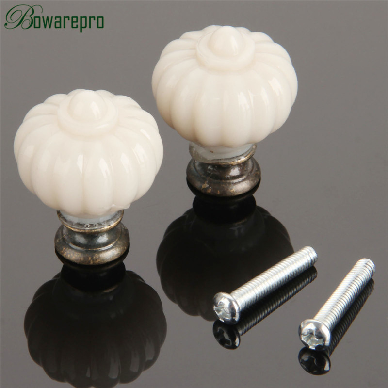 1Pc Acrylic Ivory White Pumpki - Furniture Hardware Pulls ulasan dan harga