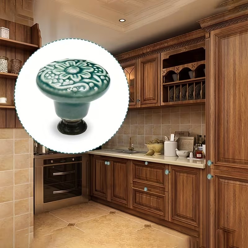 12pcs Ceramic Cabinet Knobs, F - Furniture Hardware Pulls ulasan dan harga