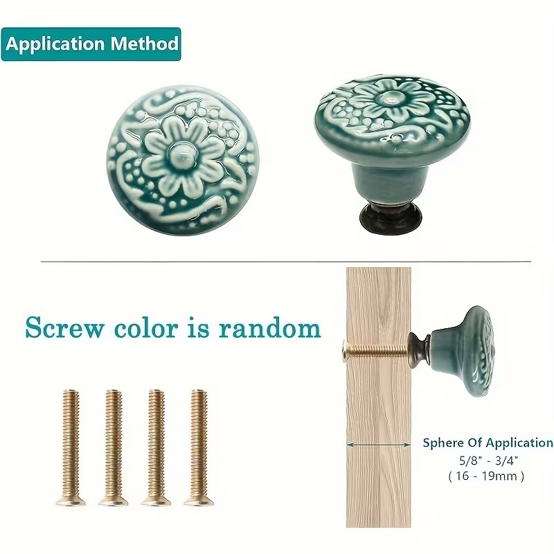 12pcs Ceramic Cabinet Knobs, F - Furniture Hardware Pulls ulasan dan harga