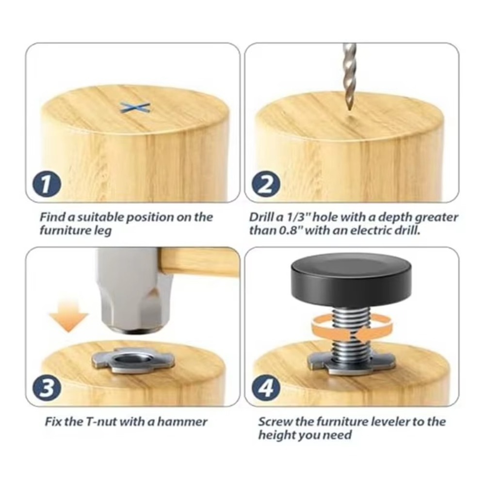 8PCS New Adjustable Furniture  - Furniture Leveling Hardware ulasan dan harga
