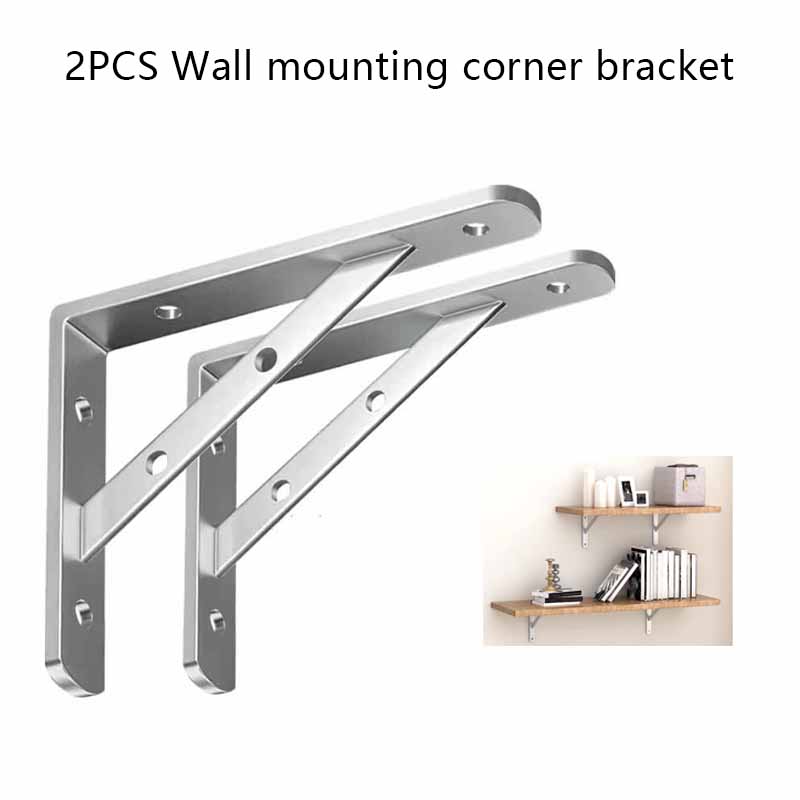 2PCS Stainless Steel Triangle  - Shelf Bracket Pair ulasan dan harga