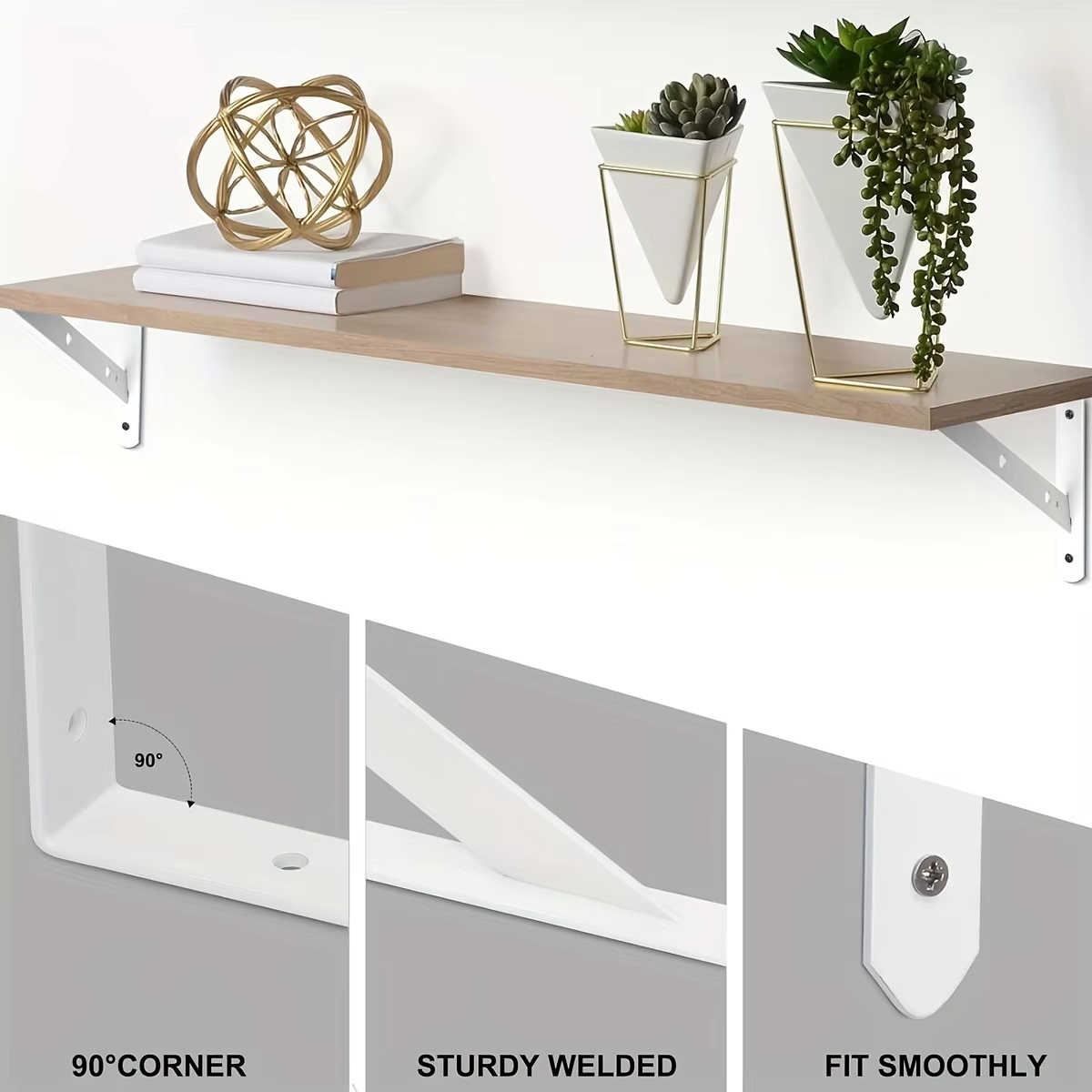 2PCS Stainless Steel Triangle  - Shelf Bracket Pair ulasan dan harga